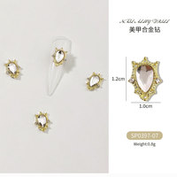Breloques de luxe en alliage de zircon, forme goutte d'eau et cœur, avec strass AB, nouveau style, pour ongles, en vrac