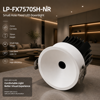Spot encastré LED ultra-plat en aluminium de 70 mm de hauteur, design à petit trou, anti-éblouissement, pour intérieur LP-FX7570SH-NR