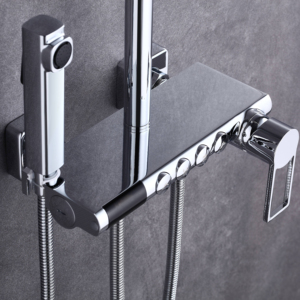 Grifo de ducha con aspersor, campana pequeña de conducción <span class=keywords><strong>roja</strong></span>, pantalla Digital, Mango de ducha de cuatro velocidades - Product Image 2