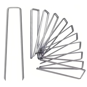 Piquets de pelouse en fer en forme de U avec tige lisse pour <span class=keywords><strong>gazon</strong></span> artificiel, piquets de sol en acier galvanisé de 3 mm - Product Image 3