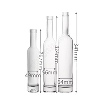 Bouteille en verre vide transparente à col long pour spiritueux, vin et whisky, 200ml, 375ml, 500ml, 750ml, 70cl, 1L – Vente en gros
