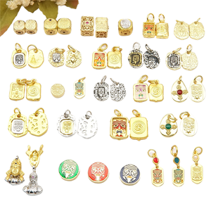 Accessori Pendenti in Stile Antico Dorato Tibetano con Smalto a Goccia, Bracciale con Corda di Perline, Ornamento Retrò - Product Image 1