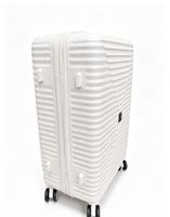 Ensemble de bagages rigides en ABS blanc crème, 3 pièces, 20, 24, 28 pouces, motif en X, sangle diagonale, valise de voyage à roulettes, vente en gros OEM