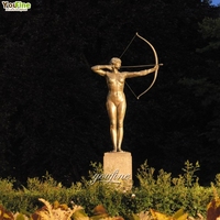 Statue de Diane, déesse classique en bronze grandeur nature, pour extérieur, sculpture antique d'une archerette chasseuse Artemis pour la décoration de jardin
