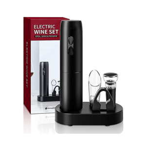 Electric <b>Wine</b> Opener <b>Set</b> With Charging Base Automatic Corkscrew With Aerator Pourer and Foil Cutter - Product Image 1