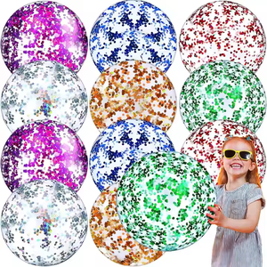 Ballons <span class=keywords><strong>de</strong></span> plage gonflables personnalisés <span class=keywords><strong>de</strong></span> 16 pouces et 24 pouces avec paillettes, jouets <span class=keywords><strong>de</strong></span> plage gonflables pour adultes et enfants, jeux <span class=keywords><strong>de</strong></span> piscine d'été - Product Image 4