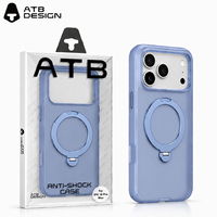 Coque de téléphone magnétique bleu glacier avec béquille rotative pour iPhone 18 Pro Max, compatible également avec les coques de téléphone pour iPhone 17, 16, 15