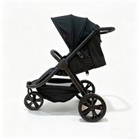 Poussette bébé convertible 3-en-1 avec cadre doré, mode nacelle et grand rangement pour nourrissons et tout-petits