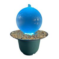 Fontaine de jardin à boules en acrylique moderne avec lumière LED de couleur pour patio, cour de campagne, décoration de parc