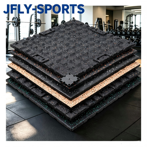 Tapis de sol en caoutchouc haute densité pour salle de sport, antidérapant, absorbant les chocs, dalles de sol en caoutchouc pour la musculation, réduction du bruit - Product Image 1