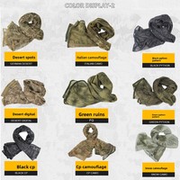 Écharpe tactique camouflage en coton et polyester, respirante pour le printemps, accessoires tactiques, chasse en plein air, écharpe tactique camouflage