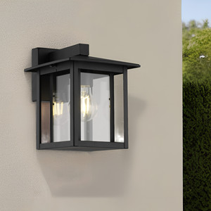 Linternas modernas de 15W E27 para exteriores IP44 Acero inoxidable negro con pantalla de vidrio a prueba de agua Montado en jardín <span class=keywords><strong>cuadrado</strong></span> para pared - Product Image 6