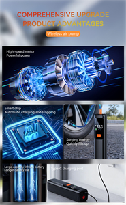 Xách tay 150 PSI điện không dây lốp bơm nhà máy giá ABS Vật liệu <span class=keywords><strong>Inflator</strong></span> xe lốp <span class=keywords><strong>Inflator</strong></span> với 150PSI máy bơm không khí - Product Image 4
