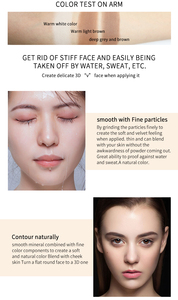 Paleta de maquillaje profesional ARTMISS, 3 colores, bronceador Mineral, corrector, control de aceite, polvo de contorno prensado, OEM, ODM, Etiqueta Privada - Product Image 4