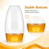 Botella Transparente con Diseño de Colmena Invertida para Exprimir Miel, Salsas Picantes, Kétchup, Condimentos y Jarabe de Arce