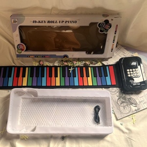 Teclado Electrónico Enrollable Plegable de 49 Teclas Arcoíris, Piano Portátil para Niños, Primeras Lecciones, Alfombra Musical de Aprendizaje Temprano - Product Image 6