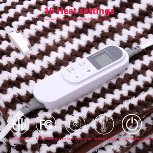 <span class=keywords><strong>Couverture</strong></span> <span class=keywords><strong>chauffante</strong></span> électrique ultra douce lavable personnalisée avec 10 niveaux de chauffage pour un usage domestique en hiver - Product Image 3