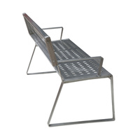 Banquettes d'extérieur en acier pour parc public, jardin, extérieur, patio, arrière-cour, bancs rustiques en métal avec dossier