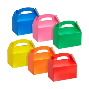 Petites boîtes en papier alimentaire recyclables colorées pour cadeaux d'anniversaire et de mariage avec poignée pour emballage de cadeaux de fête