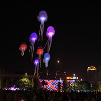 Ballon Méduse Coloré RC, Animal Marin, Éclairage LED, Méduse Gonflable Lumineuse pour Fête/Discothèque et Décoration d'Grands Événements