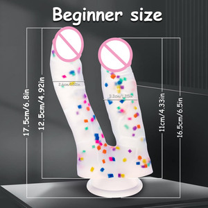 Dildo anale a doppia testa per principianti, in morbido silicone con ventosa, dildo colorato fantasia, giocattolo sessuale per donne - Product Image 6