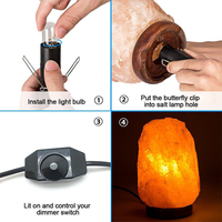 Cable de alimentación de lámpara de sal, Color negro personalizable, E14, 220V, AU, con interruptor atenuador