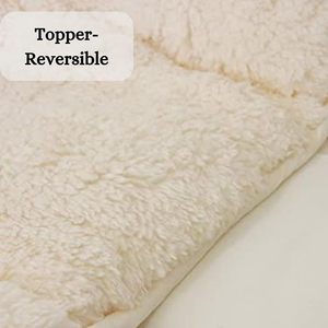 Ours en peluche de luxe Sherpa polaire super doux, chaud et douillet sur <span class=keywords><strong>matelas</strong></span> rehausseur de dessus réversible et microfibre fraîche - Product Image 4