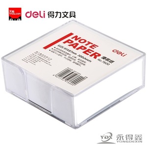 Deli Note Paper 91x87mm 300 Sheets White Non-Adhesive Memo Pad With Plastic Case For Office Use - Product Image 5