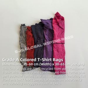 Trapos de Tela de Color Reciclados de Grado A, Trapos Industriales de Algodón 100% Tipo Buffalo para Limpieza - Product Image 2