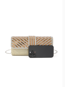 Bolso de mano de lujo Bell de alta gama con diamantes de imitación cuadrados, cadena cruzada, para vestido de noche, boda, fiesta nupcial, famoso - Product Image 5