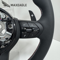 Volant de voiture en cuir noir intégral pour BMW M2 M3 M4 M5 M6 F30 F10 F35 F22 E46 E90 E92 F10 F30 F32 E60 Series
