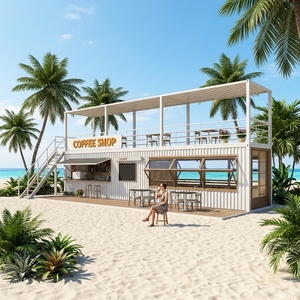 ร้านอาหารเคลื่อนที่แบบตู้คอนเทนเนอร์ขนาด 40 ฟุต ออกแบบตามสั่ง บาร์ชายหาด ร้านกาแฟ - Product Image 3