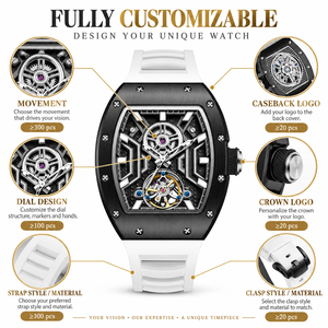 20 PCS Reloj Automático Esqueleto Geométrico Personalizado con Movimiento Propio, 3ATM, Acero Inoxidable, Formato Tonneau, Reserva de Marcha, Alta Calidad - Product Image 2
