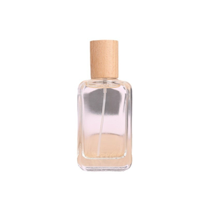 Flacons vaporisateurs en verre transparent de 20 ml, 30 ml, 50 ml pour parfum, flacons carrés vides avec bouchon en bois de noyer ou de hêtre - Product Image 4