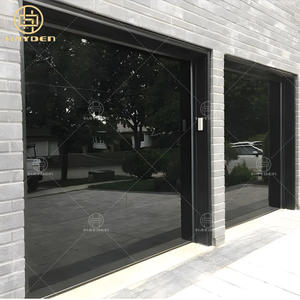 Casa de lujo Portone Aluminio Exterior Comercial Sin marco Puerta de garaje de vidrio negro - Product Image 2