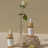Bouteille en verre cylindrique transparente avec bouchon en bambou personnalisé, 20ml, 30ml, 60ml, processus de sablage, vente en gros