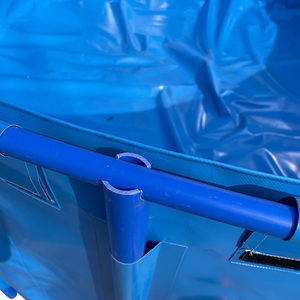 บ่อเลี้ยงปลาพลาสติกผ้าใบกันน้ำสีน้ำเงินพร้อมกรอบบ่อปลาทรงกลมพับได้ - Product Image 3