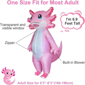 Costume d'Axolotl Deluxe pour Halloween, gonflable, rose, <span class=keywords><strong>salamandre</strong></span>, costume de lézard gonflable pour femmes et hommes adultes, cosplay, fête - Product Image 5