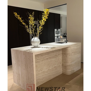 Newstar Customized Marble Slab Stone Kitchen Countertop Travertine Marble Island - Product Image 1