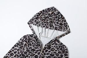 2-teiliges Bodycon-Outfit mit Leoparden muster und individuellem Outfit Langarm-Kapuzen jacke Lange Hosen Sexy Streetwear für Casual Club Skinny - Product Image 6