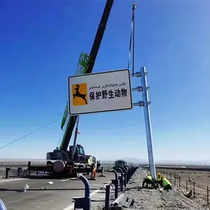 中国制造户外街道11m反光膜交通标志信号杆