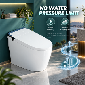 Nouvelle toilette intelligente en céramique colorée avec capteur de détection, réservoir à couvercle, télécommande, style américain, à poser au sol pour maisons et hôtels - Product Image 5