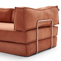 Sofá Cama Chesterfield de Terciopelo Grande, Plegable, Doble, Envasado al Vacío y Comprimido, para Sala de Estar