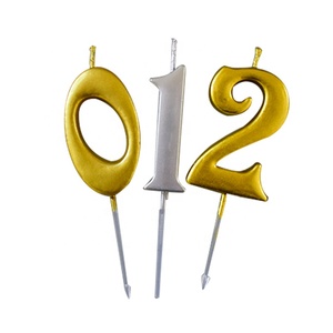 Goud Gecoate Verjaardag Kaarsen Nummer Kaarsen Voor <span class=keywords><strong>Birthday</strong></span> Party - Product Image 1
