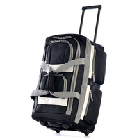 Sac de voyage à roulettes 29 pouces noir robuste en ripstop durable multi-poches grande capacité surdimensionné