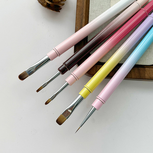 Pinceau à gel UV personnalisé pour ongles, tête ronde, tête plate, stylo liner, stylo à peinture pour ongles, OEM ODM, pinceau professionnel pour manucure et nail art en salon - Product Image 4
