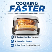 Système de cuisson portable 4-en-1 Air Fryer Crispi |   Bol en verre de 4,1 à 5 L avec couvercles de rangement, compatible micro-ondes