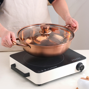 Olla caliente de acero inoxidable Shabu doble <span class=keywords><strong>para</strong></span> varios usuarios con divisor, olla doble dividida - Product Image 5