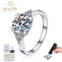 Bague pour femme en argent sterling 925, vente en gros d'usine, bijoux de mode, zircone cubique taille ronde, moissanite VVS, trois diamants