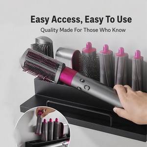 ที่แขวนเครื่องม้วนผมแม่เหล็กแบบติดผนัง ชั้นวางอุปกรณ์จัดเก็บสำหรับ Dyson <span class=keywords><strong>Airwrap</strong></span> อุปกรณ์จัดแต่งทรงผม ที่เก็บอุปกรณ์เสริม - Product Image 4